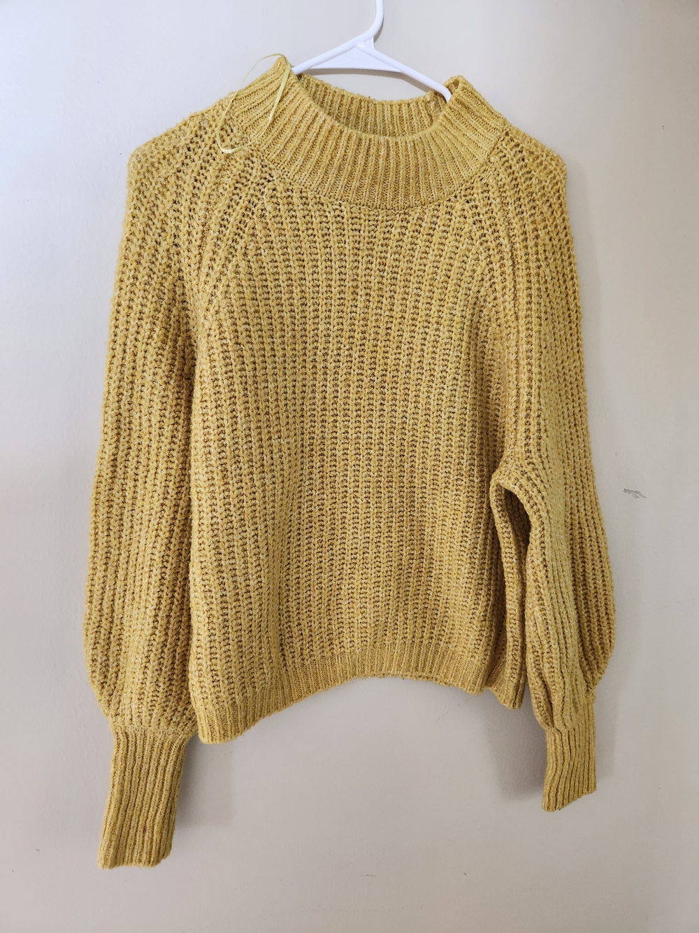 Sincerely Jules Mustard Ribbed Cowl Neck Sweater M Medium